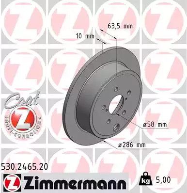 Диск тормозной TOYOTA GT, SUBARU BRZ, ZIMMERMANN (530246520)