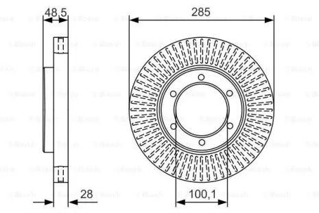 Диск тормозной TOYOTA HIACE, BOSCH (0986479A95)