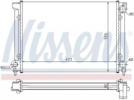 Радиатор охлаждения двигателя VW PASSAT, NISSENS (651651)