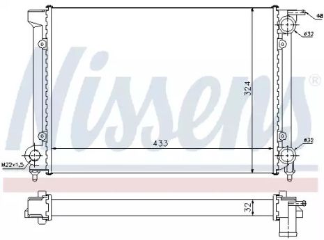 Радиатор охлаждения двигателя VW JETTA, NISSENS (651811)