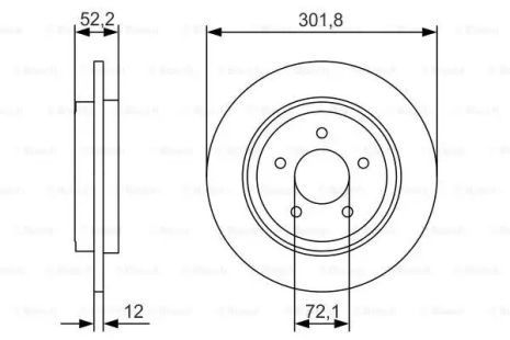 Диск гальмівний FORD USA, BOSCH (0986479A53)