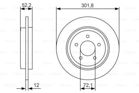 Диск гальмівний FORD USA, BOSCH (0986479A53)