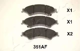 Комплект гальмівних колодок, дискове гальмо FORD RANGER, ASHIKA (5003351)