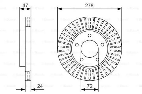 Диск тормозной FORD USA, BOSCH (0986479A52)