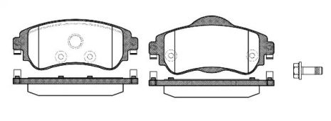 Комплект гальмівних колодок, дискове гальмо CITROËN DS4, REMSA (146408)