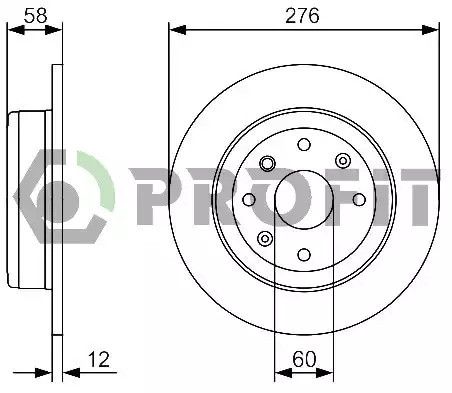 Диск гальмівний CHEVROLET EPICA, PROFIT (50102025)