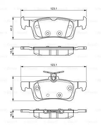 Комплект тормозных колодок, дисковый тормоз PEUGEOT 308, BOSCH (0986494715)