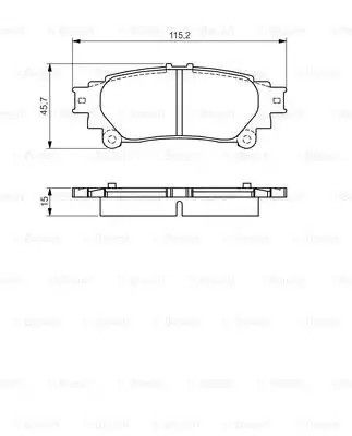 Комплект гальмівних колодок, дискове гальмо TOYOTA MIRAI, LEXUS IS, BOSCH (0986495174)