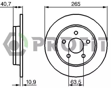 Диск тормозной FORD C-MAX, PROFIT (50101226)