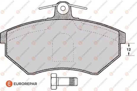 Комплект гальмівних колодок, дискове гальмо VW GOLF, SEAT CORDOBA, EUROREPAR (1617259680)