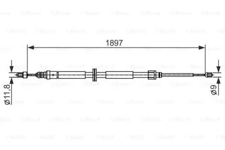 Трос ручного гальма RENAULT SCÉNIC, BOSCH (1987482433)