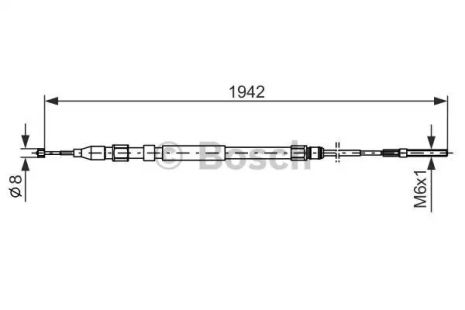 Трос ручного тормоза BMW X5, BOSCH (1987477820)