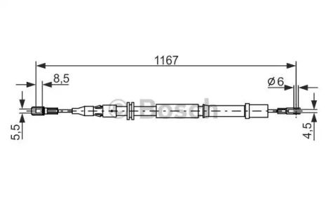 Трос ручного тормоза MERCEDES-BENZ V-CLASS, BOSCH (1987477199)