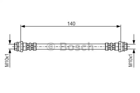 Шланг гальмівний SKODA FABIA, AUDI A1, BOSCH (1987476952)