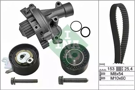 Помпа + комплект ремня ГРМ PEUGEOT 308, CITROËN C4, INA (530047130)