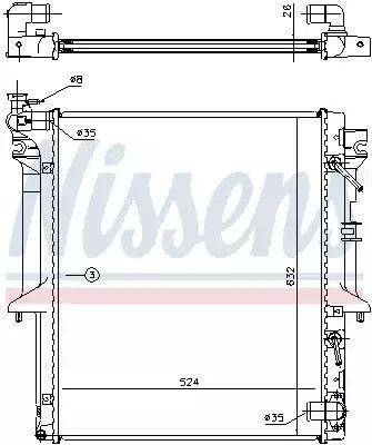 Радиатор охлаждения двигателя MITSUBISHI L200/300, NISSENS (62896)