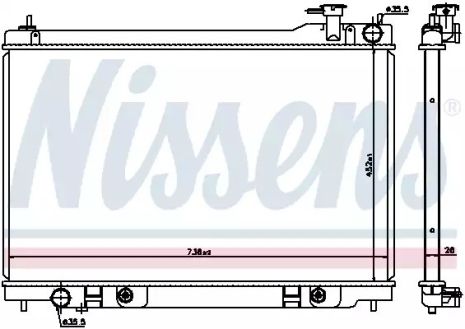 Радіатор охолодження двигуна INFINITI FX, NISSENS (68119)