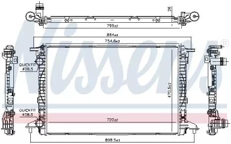 Радіатор охолодження двигуна AUDI A6, NISSENS (606573)