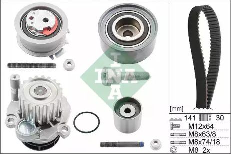 Помпа + комплект ремня ГРМ SKODA SUPERB, SEAT ALTEA, INA (530046330)