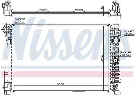 Радиатор охлаждения двигателя MERCEDES-BENZ C-CLASS, NISSENS (67161)