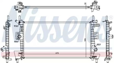 Радіатор охолодження двигуна FORD FOCUS, NISSENS (69237)