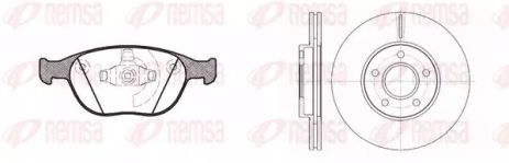 Комплект тормозов, 2 диска+4 колодки FORD TRANSIT, REMSA (898400)