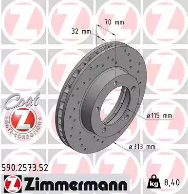 Диск тормозной LEXUS LX, TOYOTA LAND CRUISER, ZIMMERMANN (590257352)