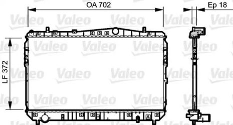 Радіатор охолодження двигуна CHEVROLET LACETTI, DAEWOO NUBIRA, VALEO (735159)