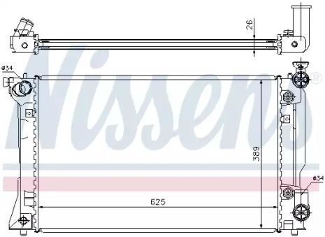 Радіатор охолодження двигуна TOYOTA AVENSIS, NISSENS (64668A)