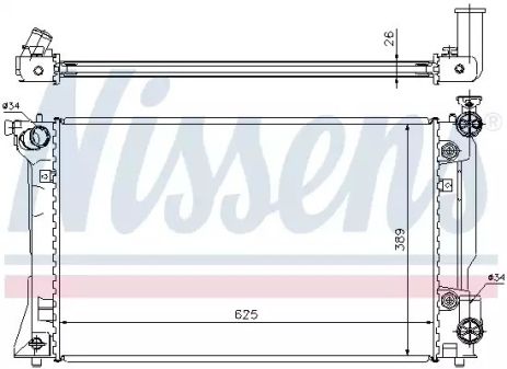 Радіатор охолодження двигуна TOYOTA AVENSIS, NISSENS (64668A)