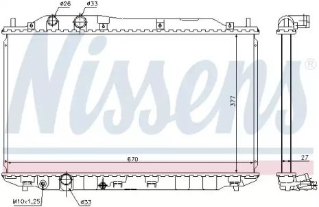 Радіатор охолодження двигуна HONDA CIVIC, NISSENS (68143)