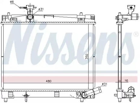 Радіатор охолодження двигуна SUBARU TREZIA, TOYOTA YARIS, NISSENS (646868)