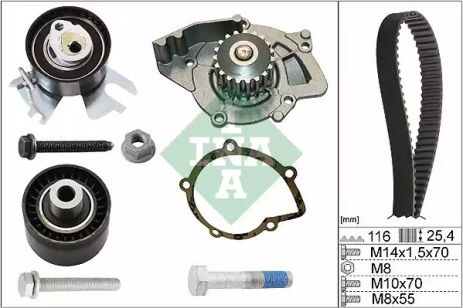 Помпа + комплект ременя ГРМ TOYOTA PROACE, DS DS, INA (530055831)