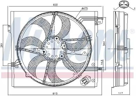 Вентилятор охлаждения двигателя RENAULT KADJAR, NISSAN QASHQAI, NISSENS (85935)