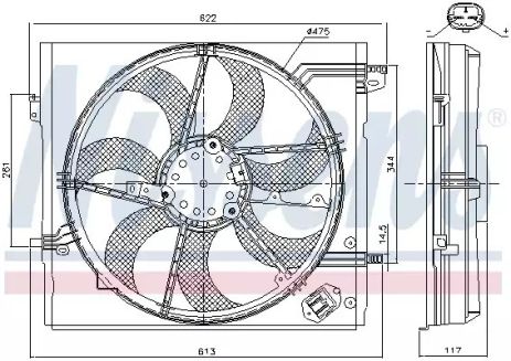 Вентилятор охолодження двигуна RENAULT KADJAR, NISSAN QASHQAI, NISSENS (85935)