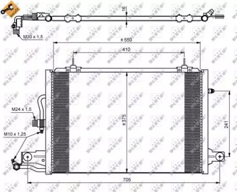 Радиатор, конденсор кондиционера AUDI A6, NRF (35031)