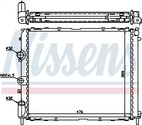 Радиатор охлаждения двигателя RENAULT THALIA, NISSENS (63855A)