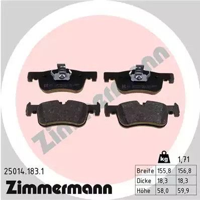 Комплект тормозных колодок, дисковый тормоз BMW 2, ZIMMERMANN (250141831)