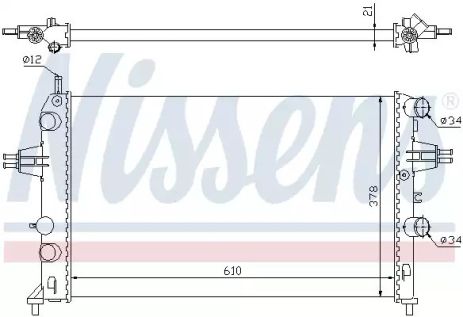 Радиатор охлаждения двигателя OPEL ASTRA, NISSENS (63091)