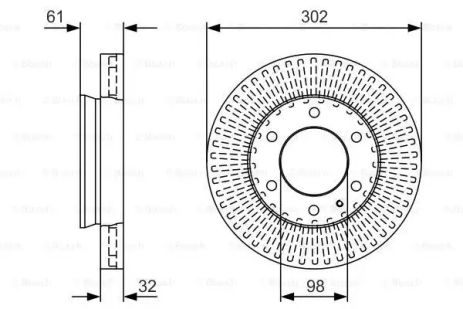 Диск тормозной MAZDA BT-50, FORD RANGER, BOSCH (0986479V32)