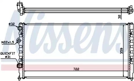 Радиатор охлаждения двигателя VW PASSAT, NISSENS (65252)