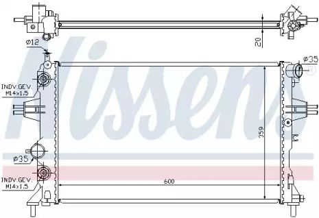 Радиатор охлаждения двигателя VAUXHALL ASTRA, OPEL ASTRA, NISSENS (632461)