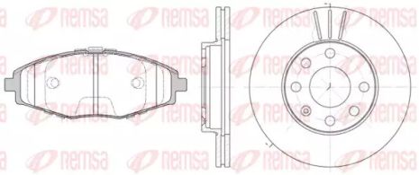 Комплект тормозов, 2 диска+4 колодки CHEVROLET LANOS, DAEWOO LANOS, REMSA (869601)