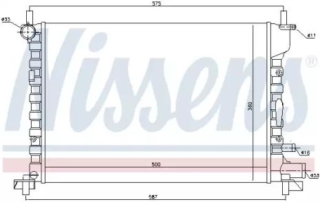 Радіатор охолодження двигуна FORD FIESTA, NISSENS (62053)