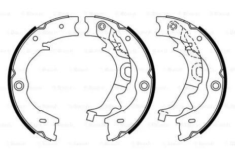 Комплект гальмівних колодок, гальмо стоянки KIA CARNIVAL, BOSCH (0986487927)