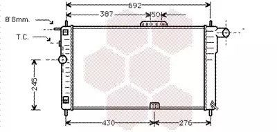 Радіатор охолодження двигуна DAEWOO NEXIA, Van Wezel (81002001)