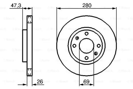 Диск гальмівний HYUNDAI ELANTRA, BOSCH (0986479229)