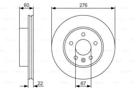 Диск тормозной MERCEDES-BENZ V-CLASS, BOSCH (0986479R95)