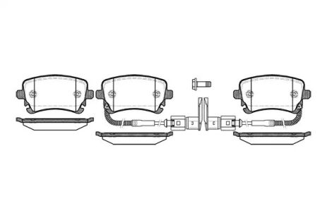 Комплект тормозных колодок, дисковый тормоз VW MULTIVAN, AUDI A4, REMSA (089702)