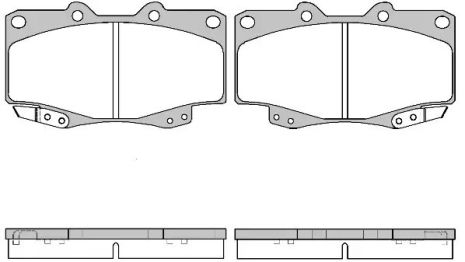 Комплект гальмівних колодок, дискове гальмо TOYOTA HILUX, REMSA (031522)